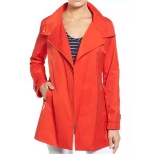 Michael Kors Red Side Zip Stand Collar Jacket S